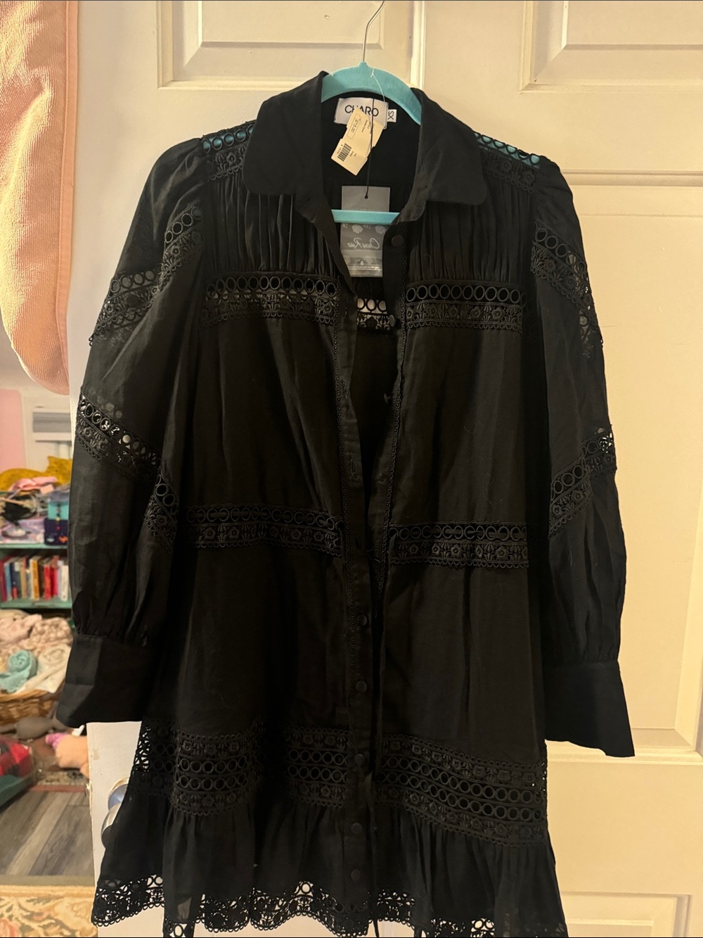 CHARO RUIZ Ibiza "Daniela" Black Lace Long-Sleeve Mini Dress size XS - Picture 5 of 10
